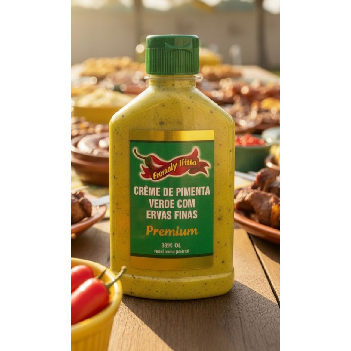 Creme de Pimenta Verde com Erva Finas Premium 200ml Aroma D’Minas