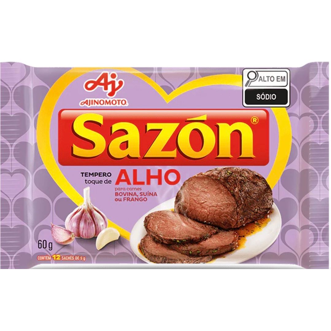 Sazon Tempero toque de Alho - bovina, suina ou frango 60g