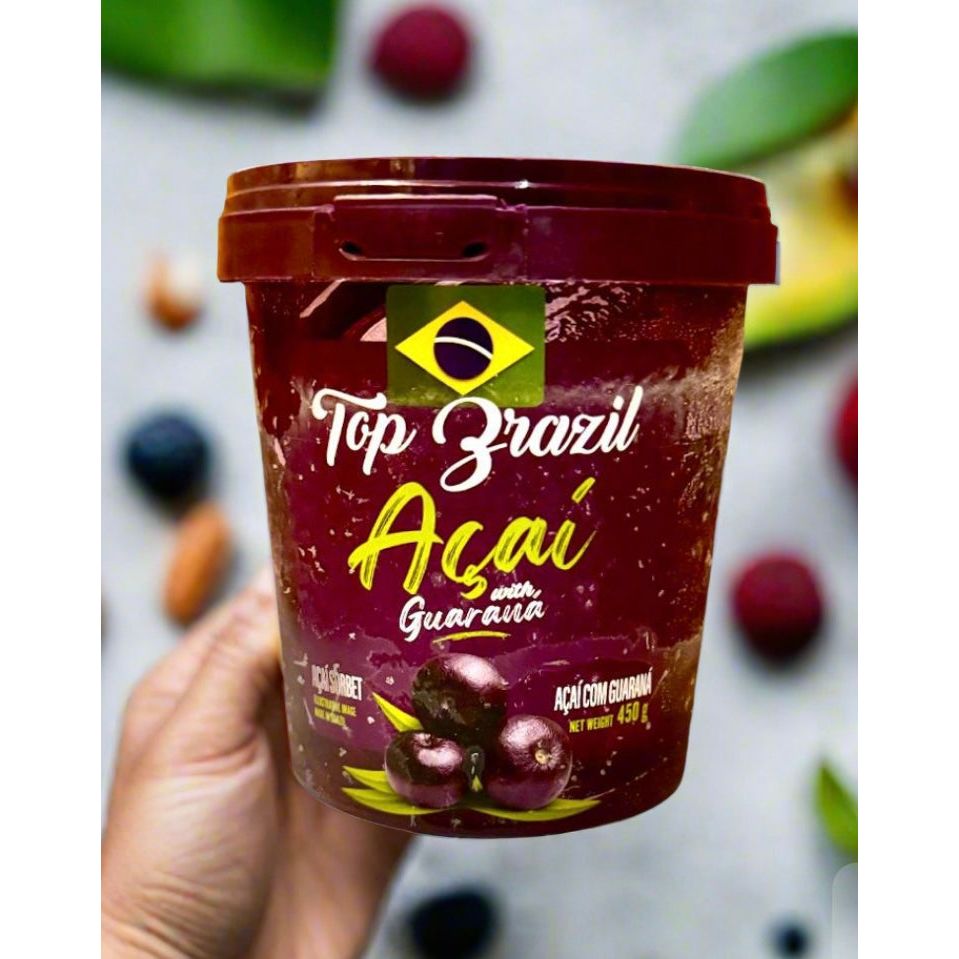 Acai Sorbet with Guarana 900g. Top Brazil (inc free Cold box)