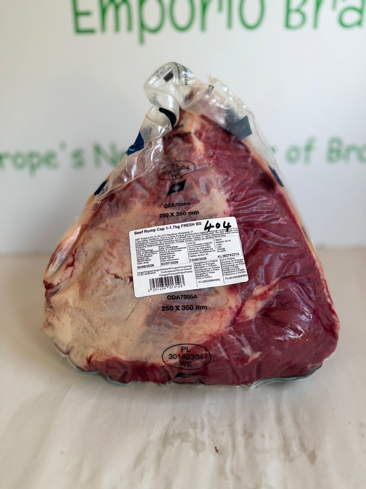 Picanha (From Blue Smoke Farms) Piece 404 1.324 @£20.47 /KG