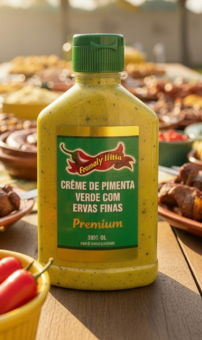 Creme de Pimenta Verde com Erva Finas Premium 200ml Aroma D’Minas