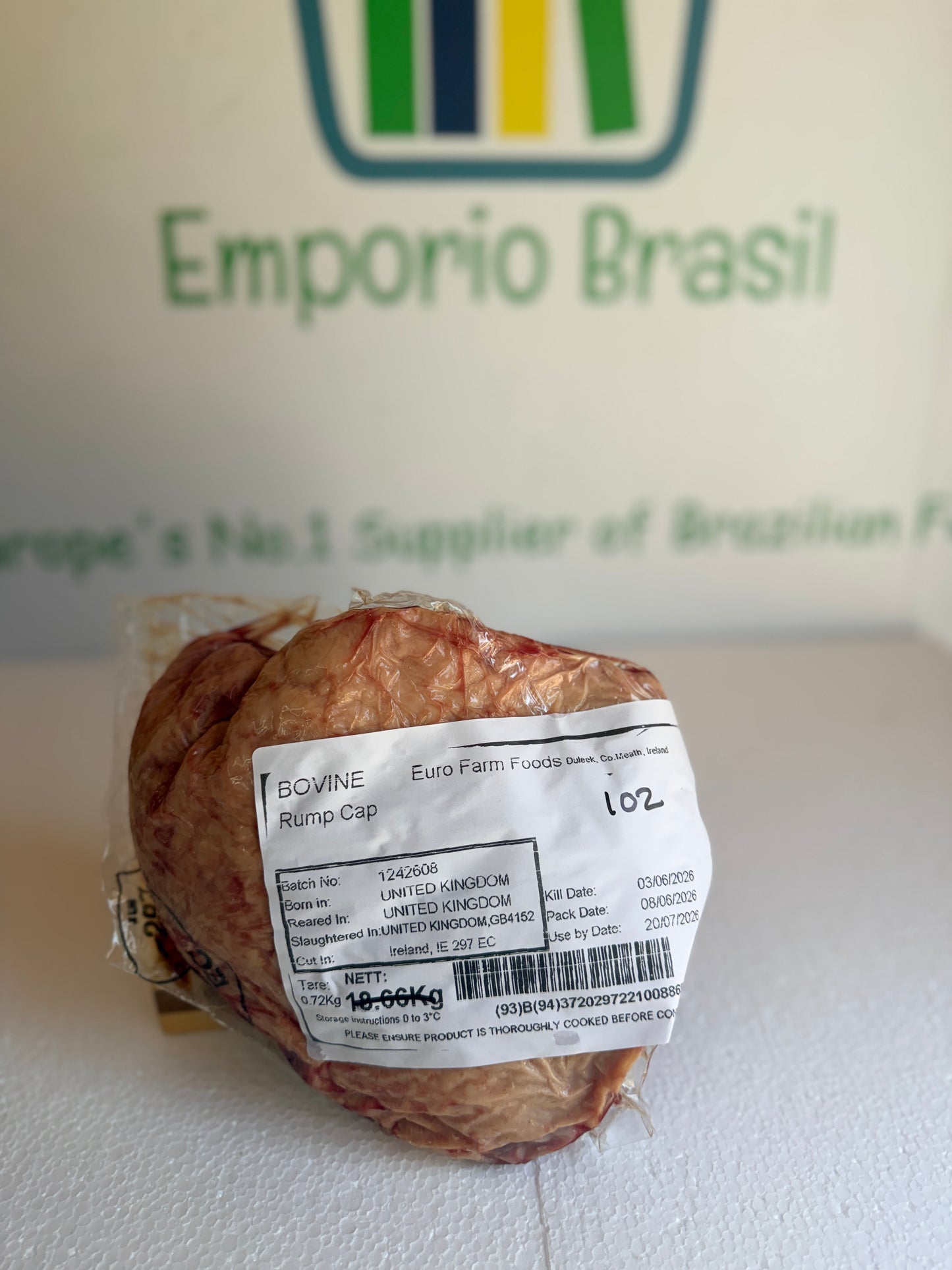 Picanha Irish (Euro Farm)  Piece 102 1.022 @£19.97 /KG