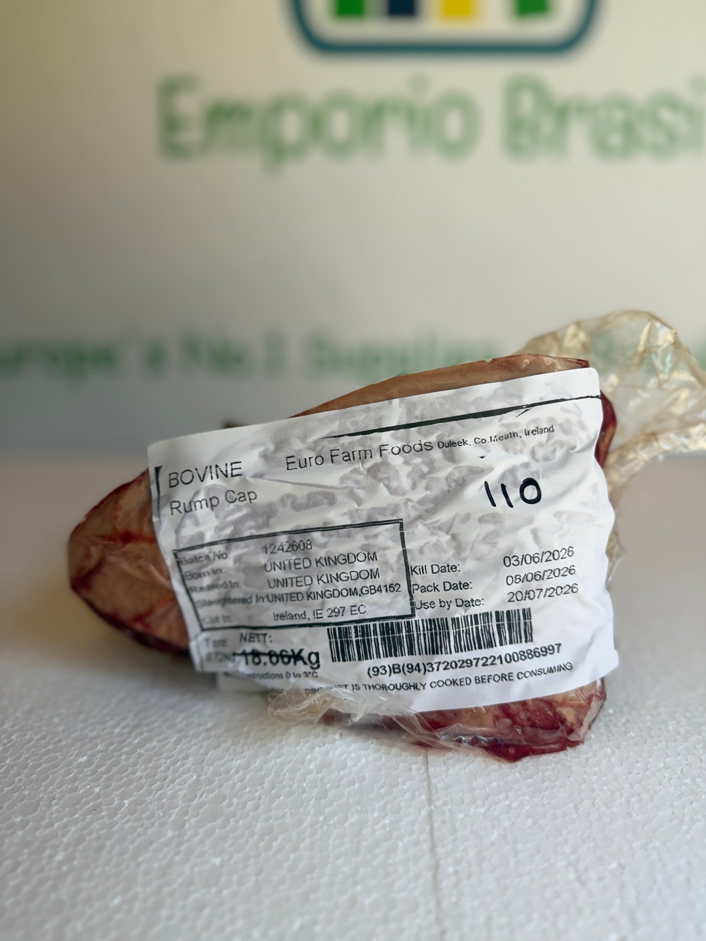 Picanha Irish (Euro Farm)  Piece 110 0.578 @£19.97 /KG