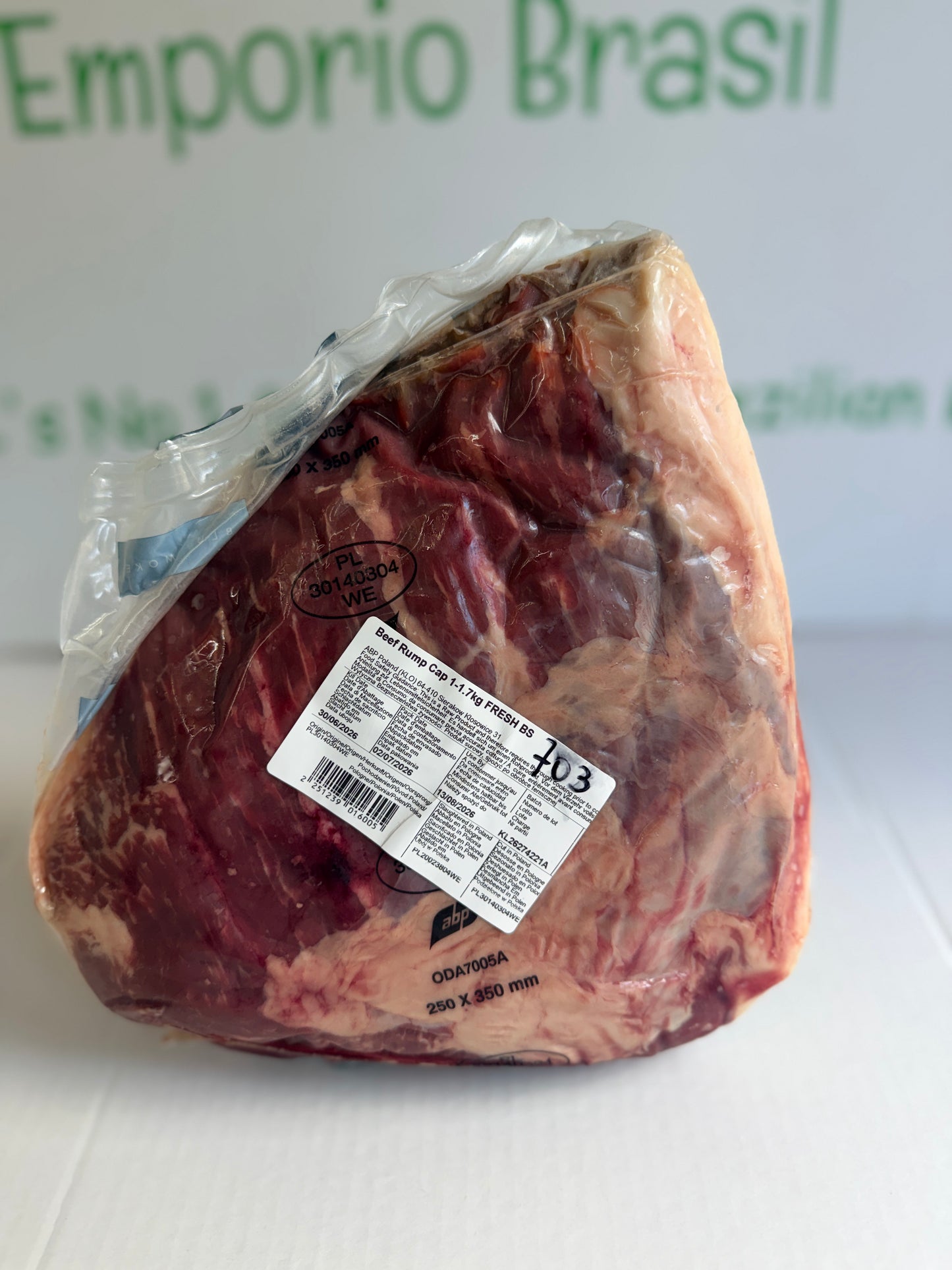 Picanha (From Blue Smoke Farms) Piece 703 1.628 @£20.47 /KG