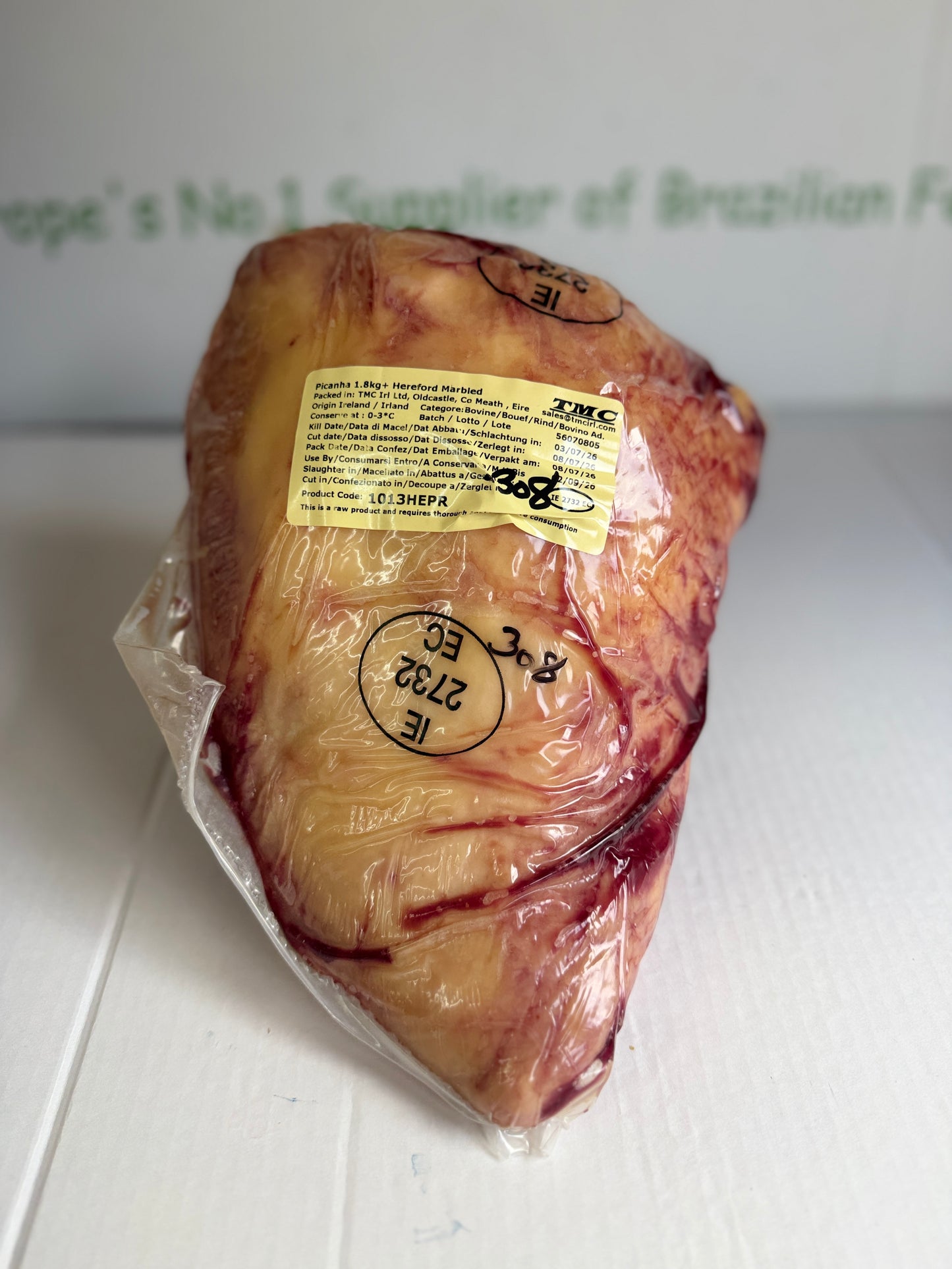 Irlanda Picanha (Amazing Fat / Meat profile) (TMC Hereford Prime) Piece 308 2.231 @£20.97 /KG