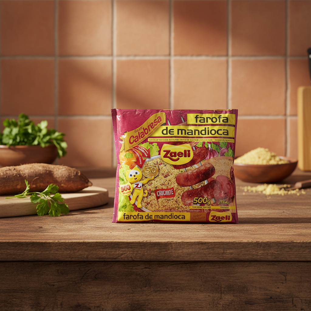 Zaeli Farofa Pronta Sabor Calabresa/Cassava Mix Sabor Calabresa 500gr