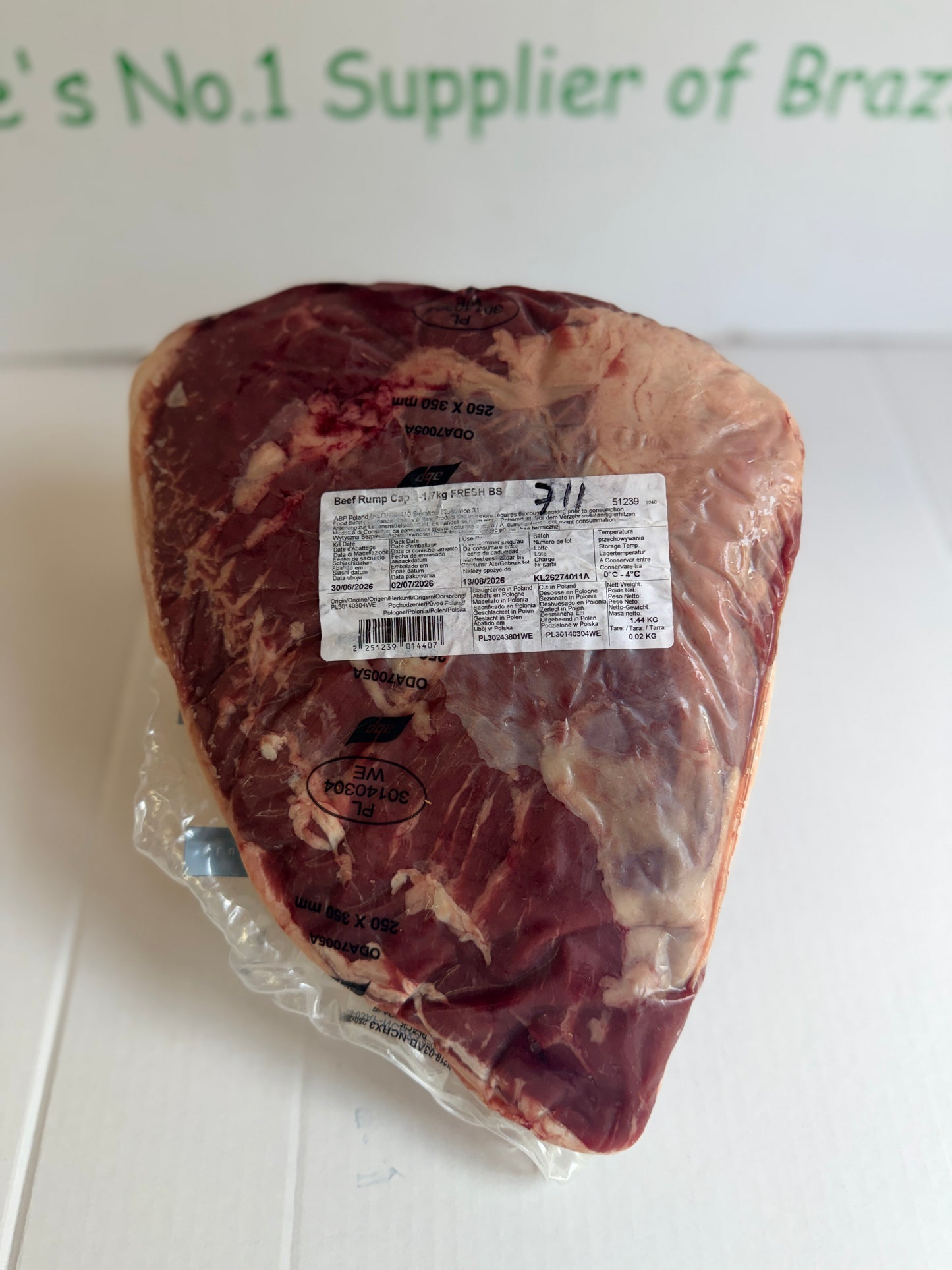 Picanha (From Blue Smoke Farms) Piece 711 1.456 @£20.47 /KG