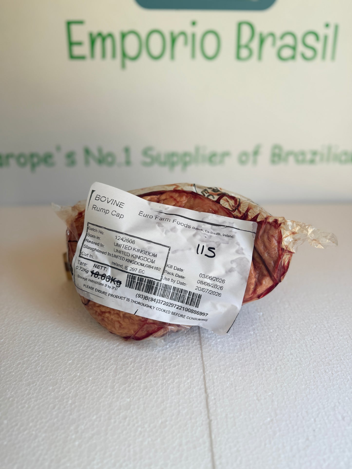 Picanha Irish (Euro Farm)  Piece 113 0.794 @£19.97 /KG