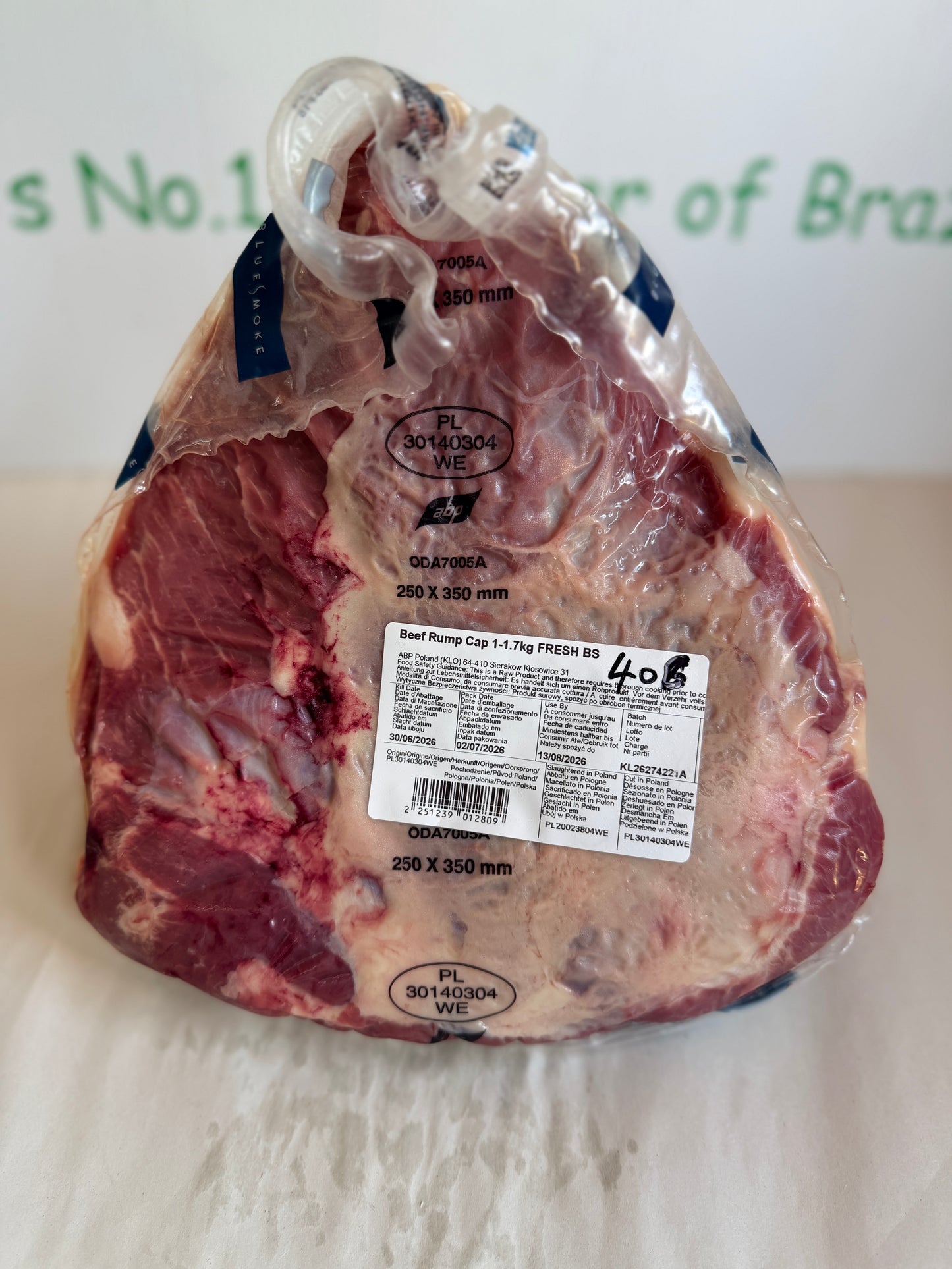 Picanha (From Blue Smoke Farms) Piece 406 1.302 @£20.47 /KG