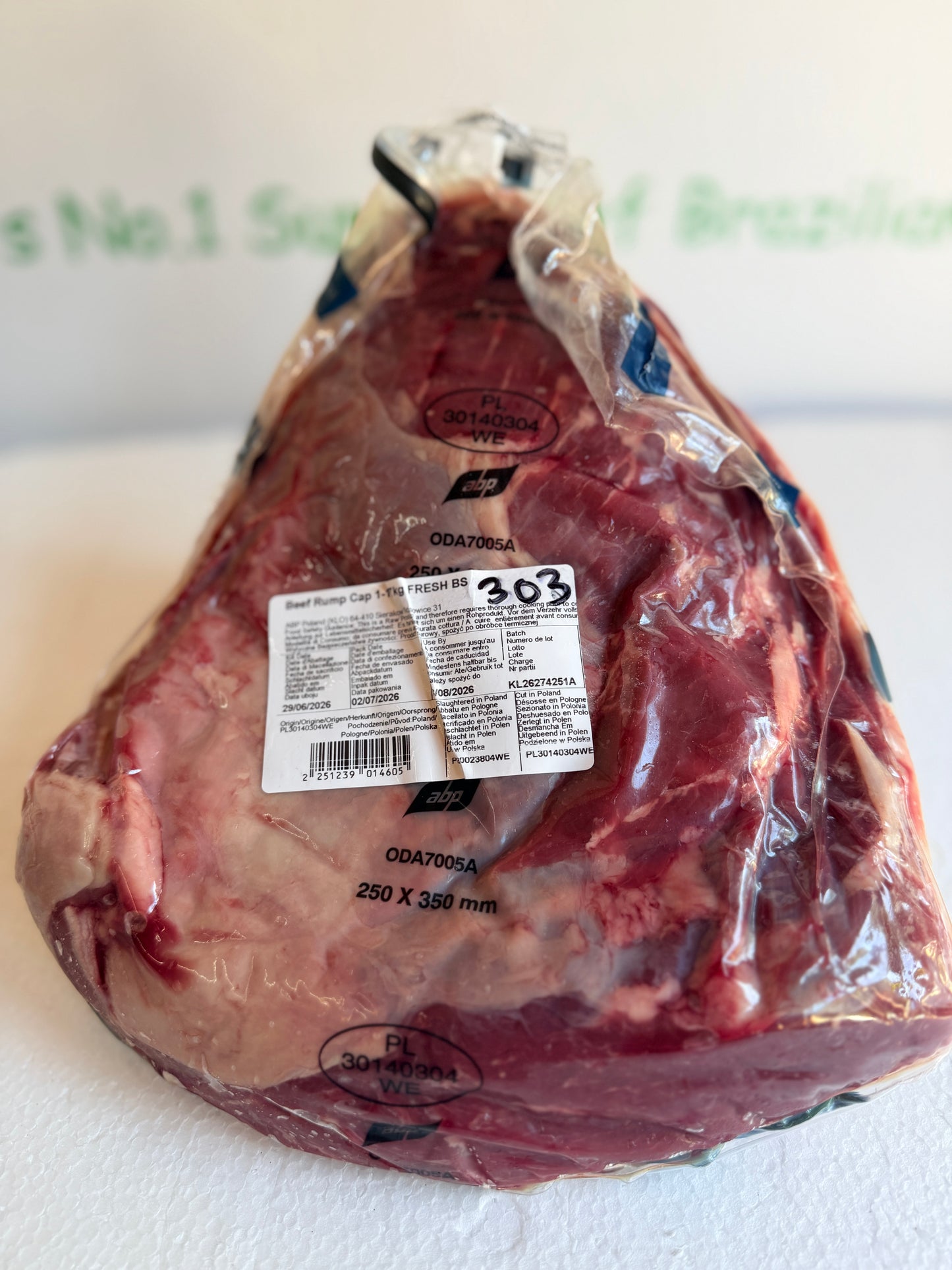 Picanha (From Blue Smoke Farms) Piece 303 1.492 @ £20.47 /KG