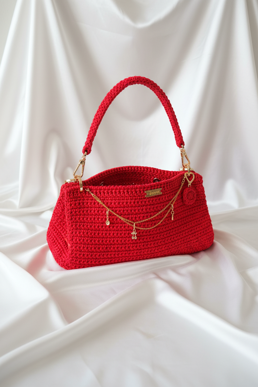Crochet Designer Hand Bag  - (Premier Collection) Hand Made in the U.K. by Kenia - KPhasion 🇧🇷❤️🇧🇷