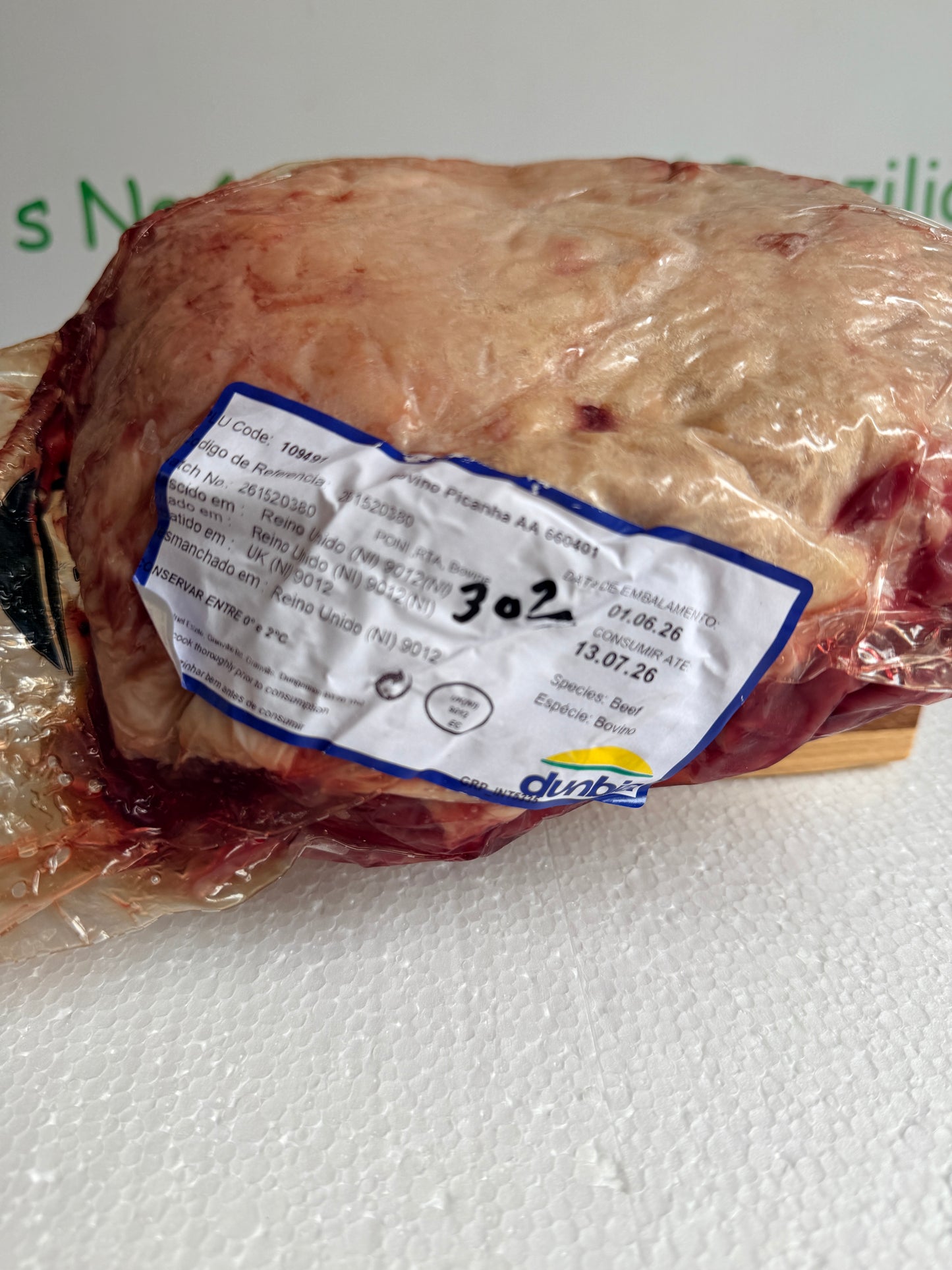 Picanha Irish (Dunbia Meats)  Piece 302 1.538 @£19.97 /KG