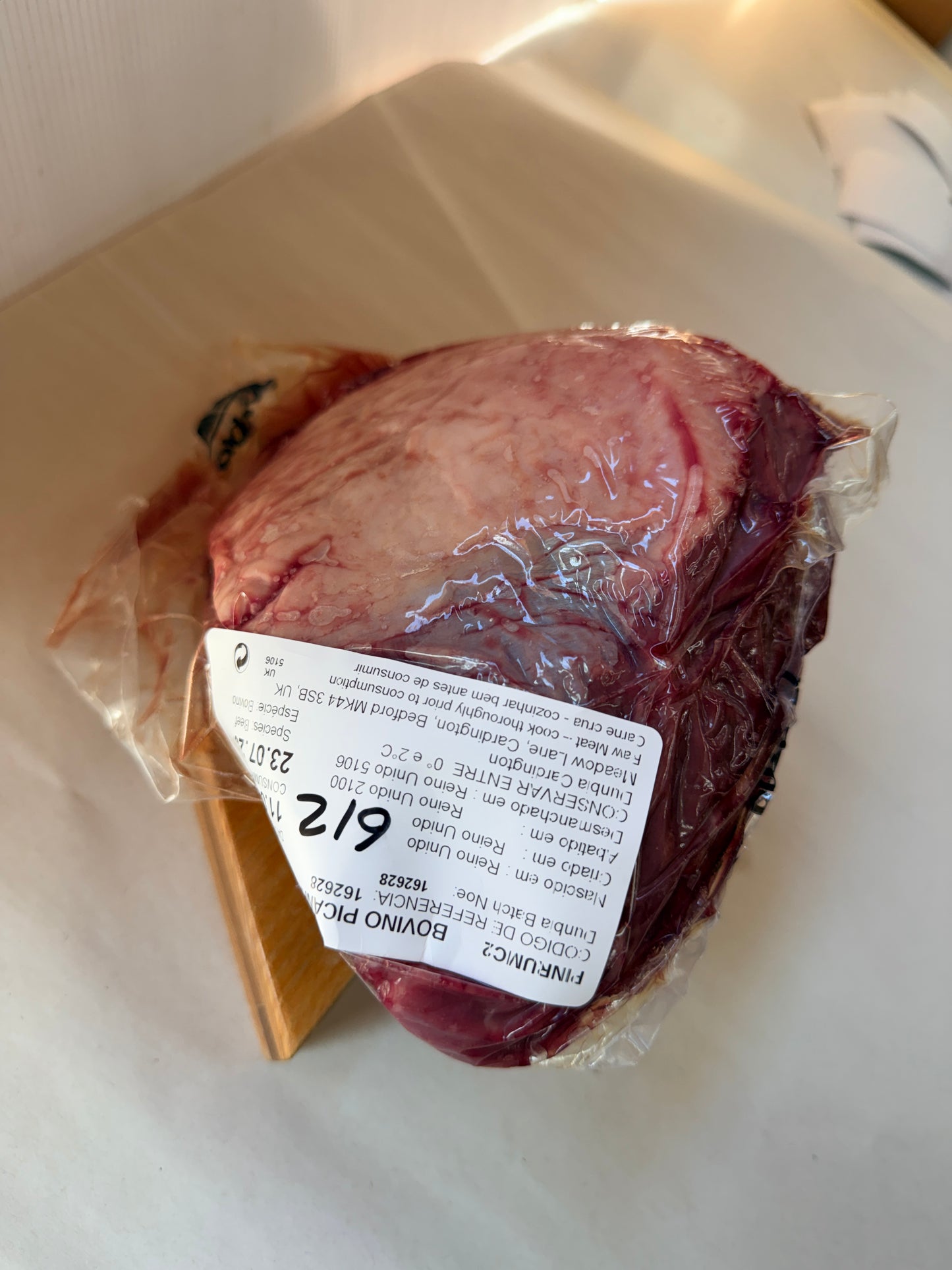 Picanha UK Piece 613 1.248 @£19.97 /KG