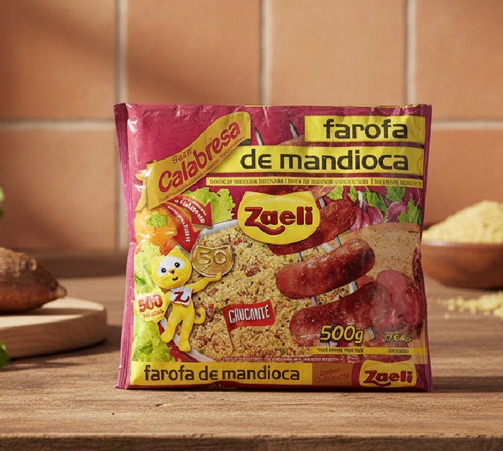 Zaeli Farofa Pronta Sabor Calabresa/Cassava Mix Sabor Calabresa 500gr