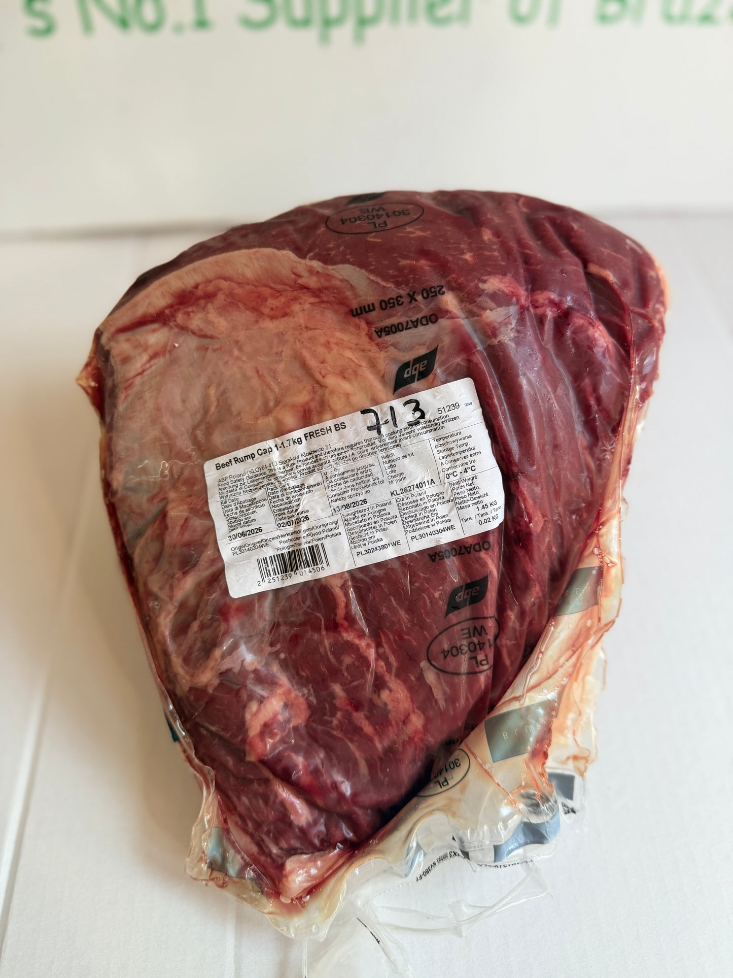 Picanha (From Blue Smoke Farms) Piece 713 1.471 @£20.47 /KG