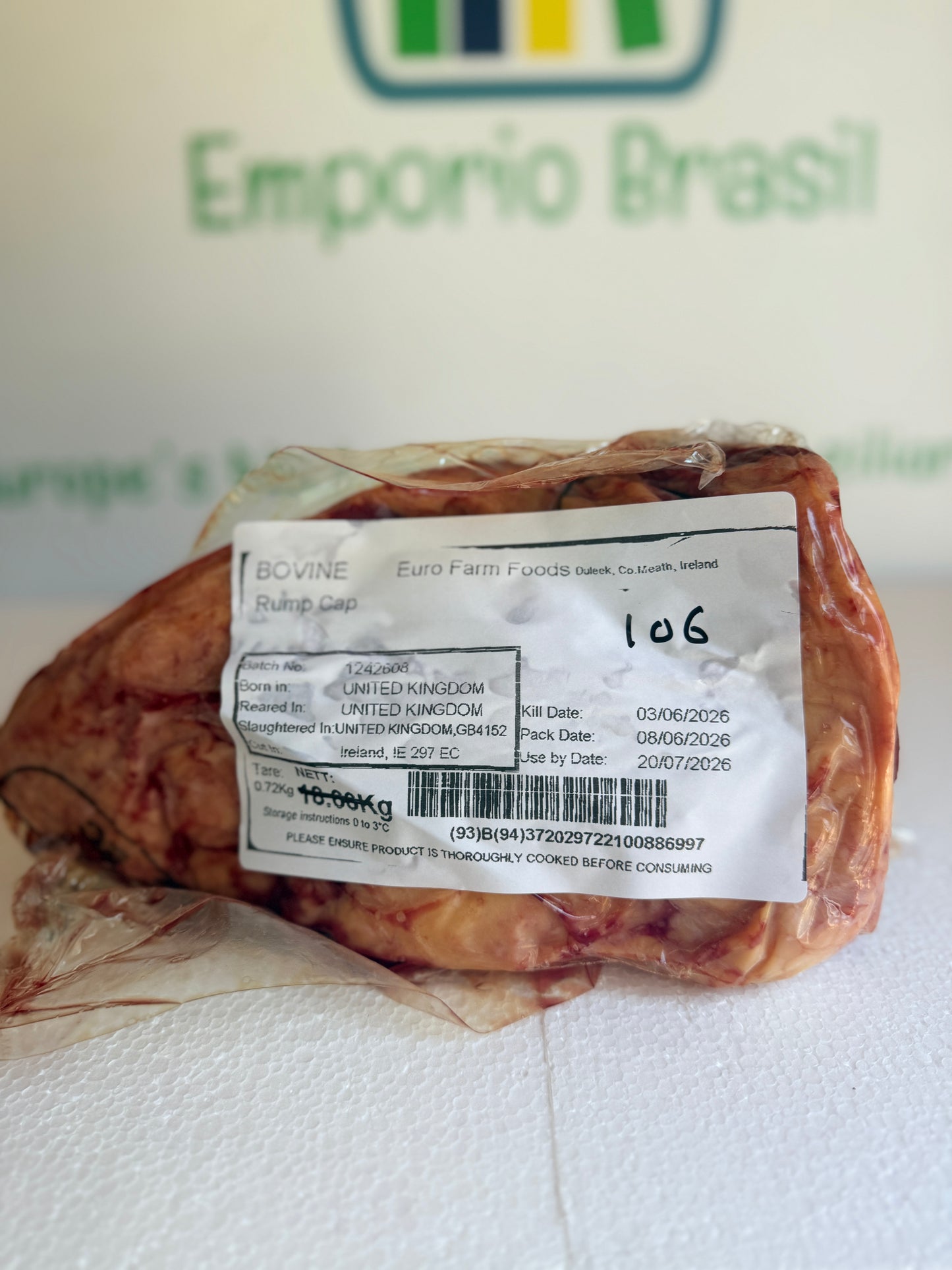 Picanha Irish (Euro Farm)  Piece 106 1.136 @£19.97 /KG