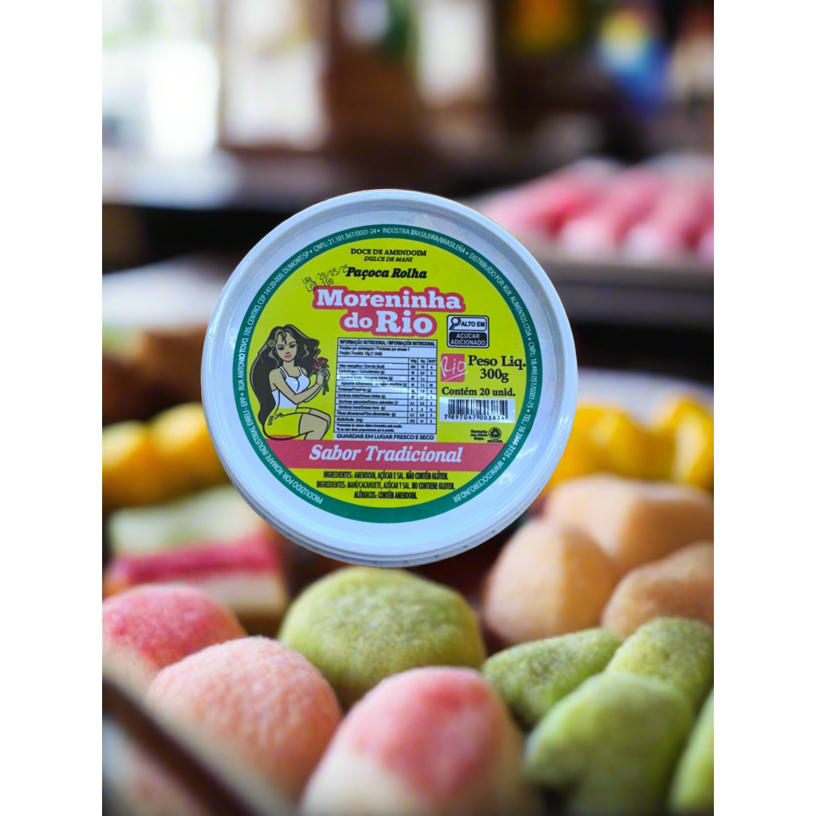 Pacoquinha Rolha Embrulhada Peanut sweet - 300gr - Moreninha de Rio