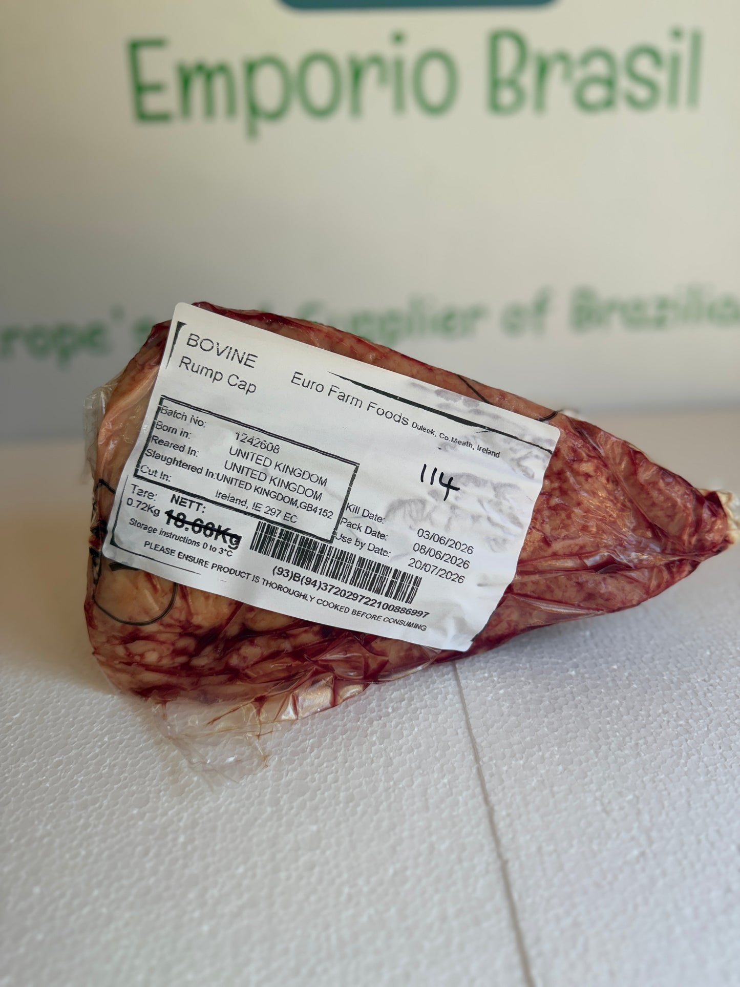 Picanha Irish (Euro Farm)  Piece 114 1.052 @£19.97 /KG