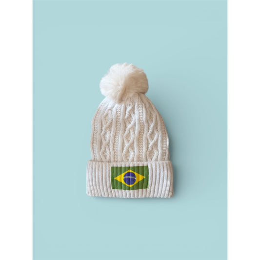 Luxe Wollen / Beanie Muts - Brazilië Wit
