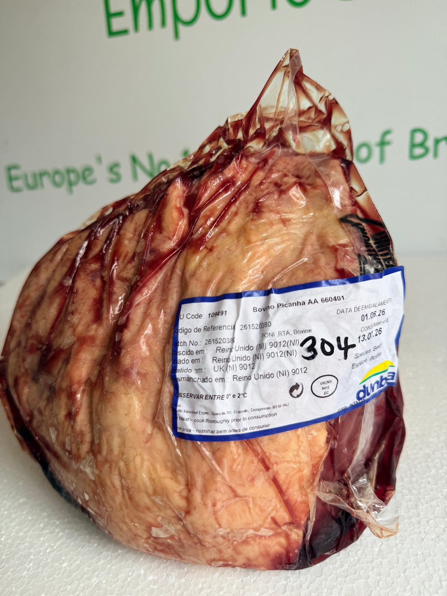 Picanha Irish (Dunbia Meats)  Piece 303 1.362 @£19.97 /KG