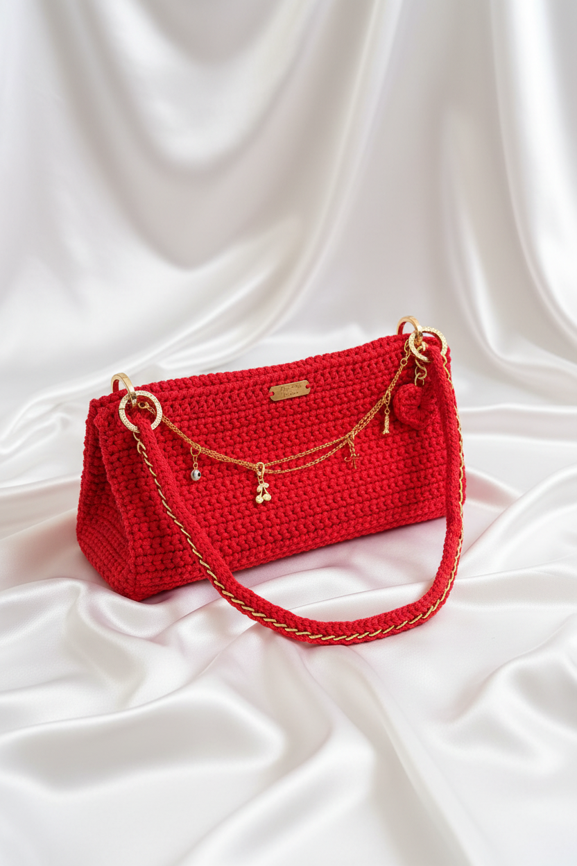 Crochet Designer Hand Bag  - (Premier Collection) Hand Made in the U.K. by Kenia - KPhasion 🇧🇷❤️🇧🇷