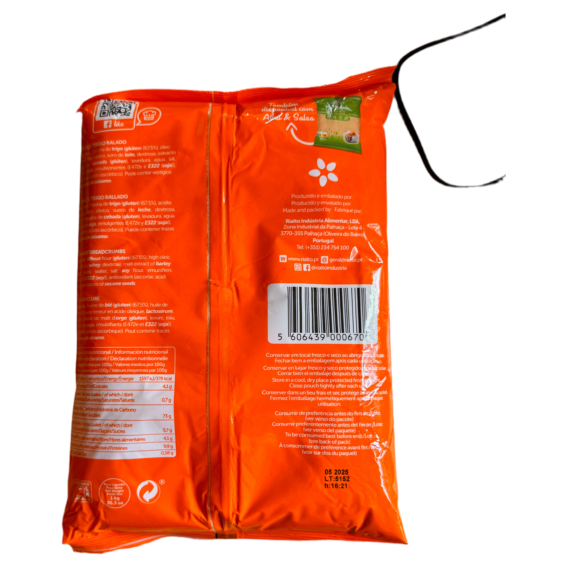 Pao Ralado - Bread Crumbs Rialto 1KG Large bag.