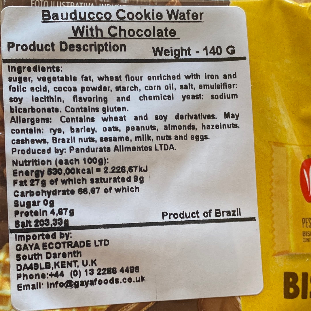 Bauducco Wafer sabor chocolate