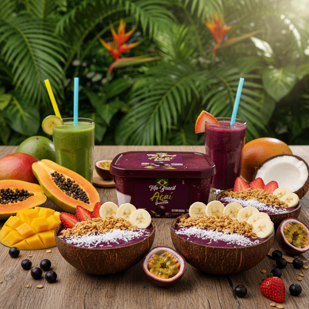 Sorbet de Açaí com Guaraná - 1,3 KG Top Brasil (Inclui Caixa Térmica grátis e preparo)