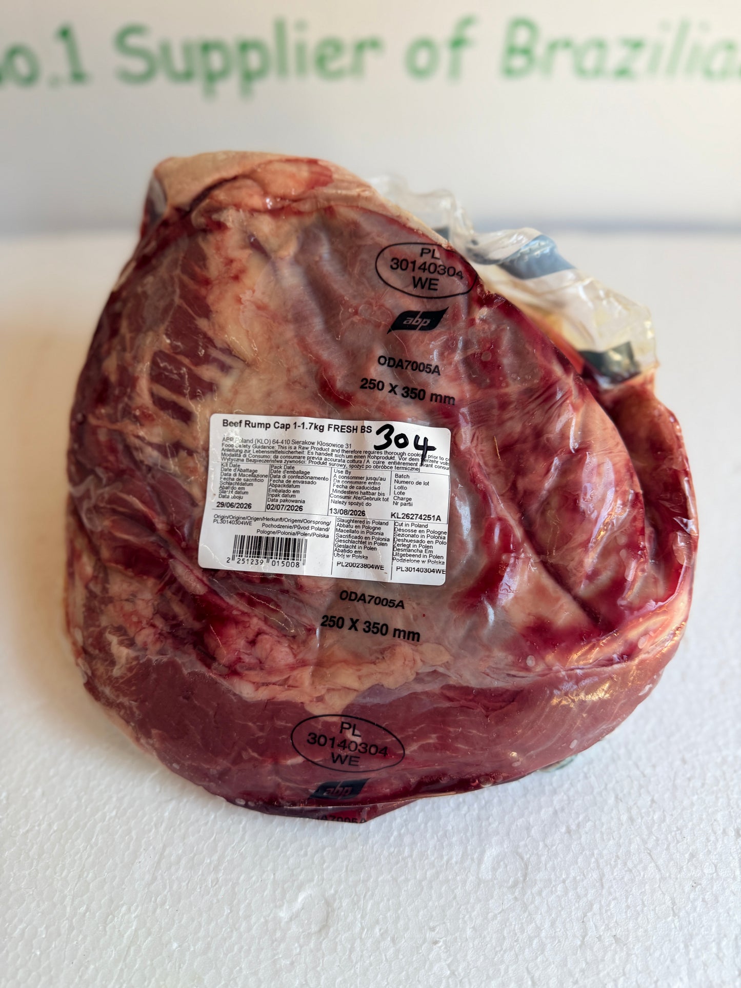 Picanha (From Blue Smoke Farms) Piece 304 1.532 @ £20.47 /KG