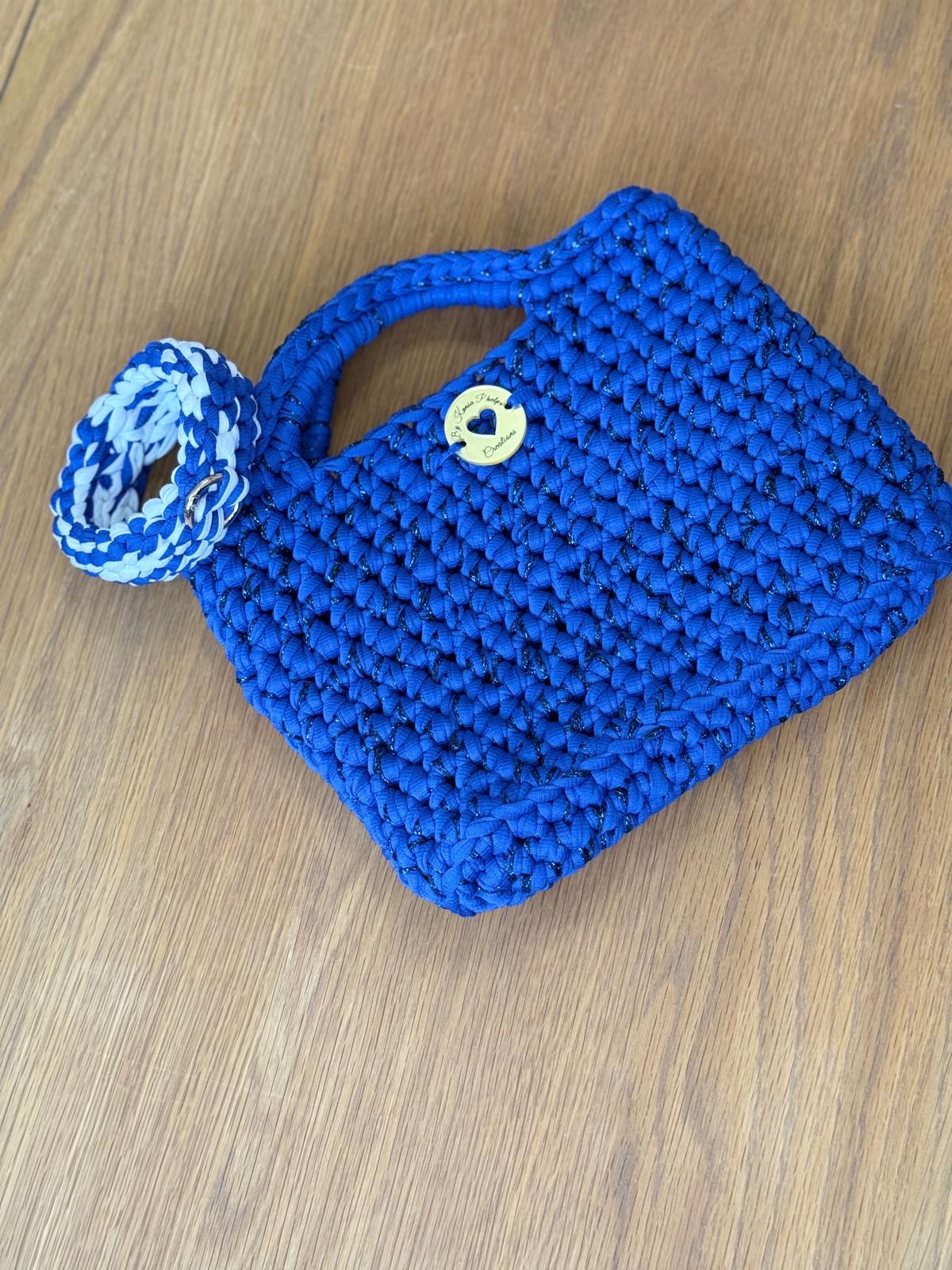 Crochet Tote style Hand Bag & Crochet Bracelet - Hand Made in the U.K. by Kenia - KPhasion 🇧🇷❤️🇧🇷