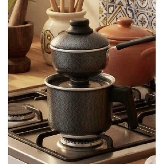 Cuscuzeira Black Enamel - Personal Size