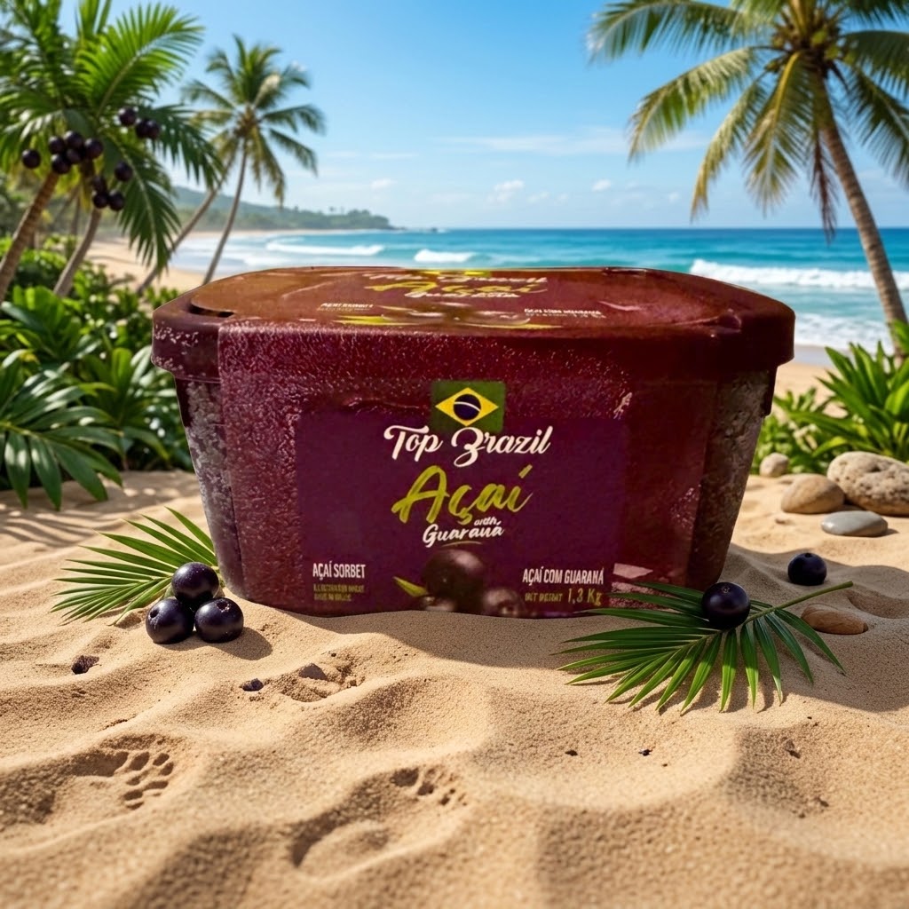 Acai Sorbet with Guarana 1.5L Top Brazil (Polpanorte) (Inc free Cold Box & prep)