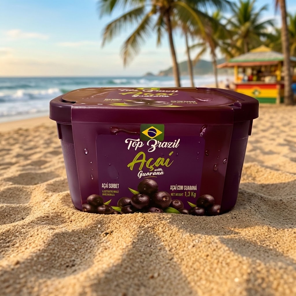 Acai Sorbet with Guarana 1.5L Top Brazil (Polpanorte) (Inc free Cold Box & prep)